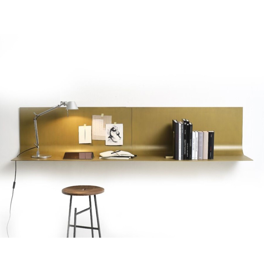 Complements Mogg | Mogg Sfoglia Desk Shelf In Metallic Foil L100X42X41H