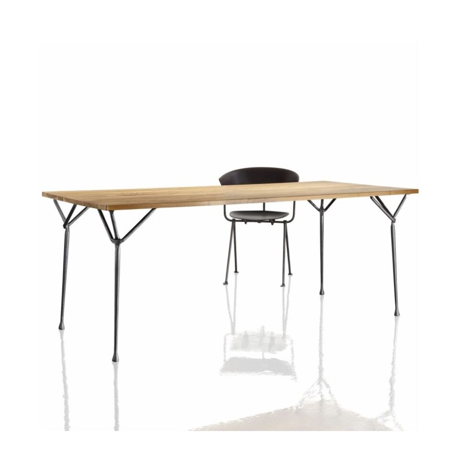 Furniture Magis Fixed Tables | Officina Table By Magis, In Forged Iron And Wood.