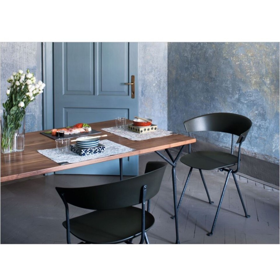 Furniture Magis Fixed Tables | Officina Table By Magis, In Forged Iron And Wood.