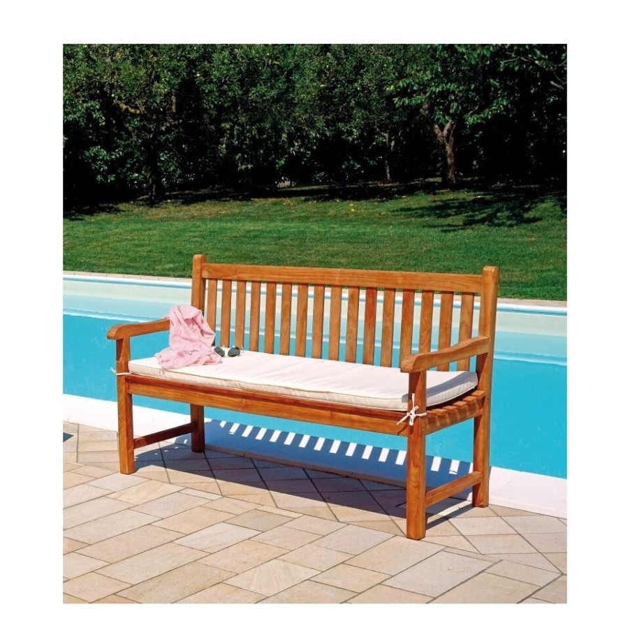 Outdoors Moia | Three-Seater Lampedusa Bench Made Of Teak Wood.