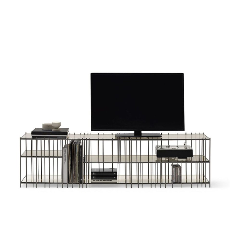 Furniture Mogg Living Room Furniture And Tv Stand | Metrica Tv Stand By Mogg In Metal, Made In Italy.