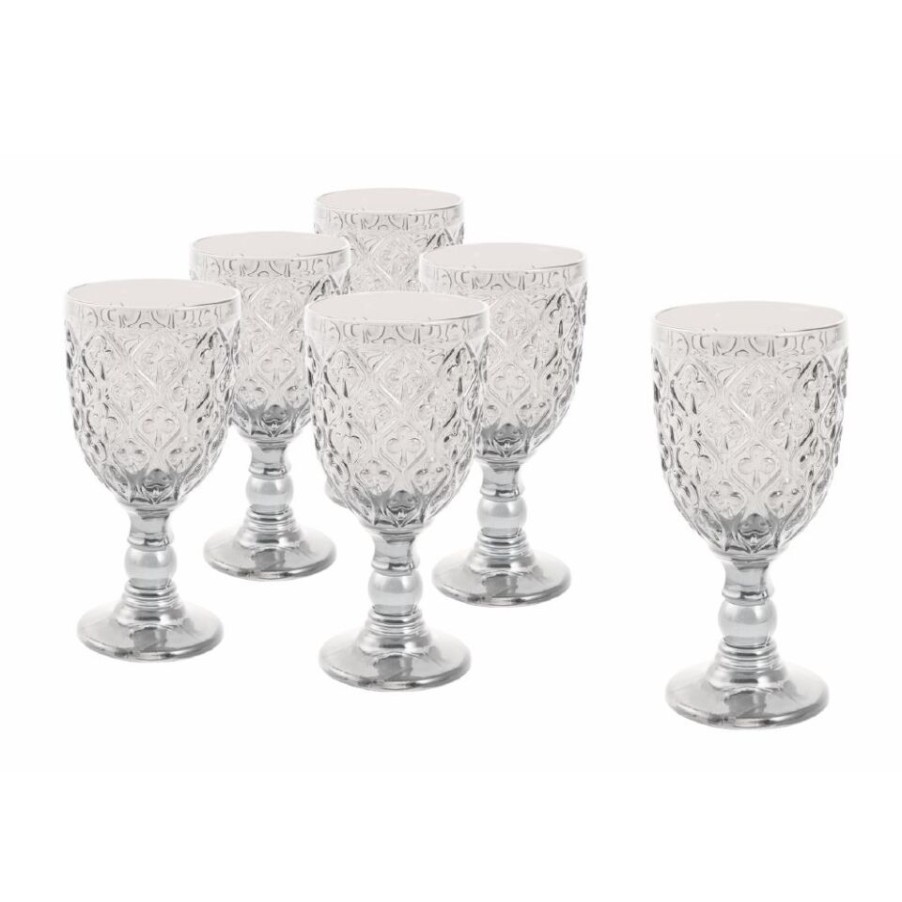 Gift Ideas Villa d'Este | Marrakech Set Of 6 Transparent Glass Goblets.