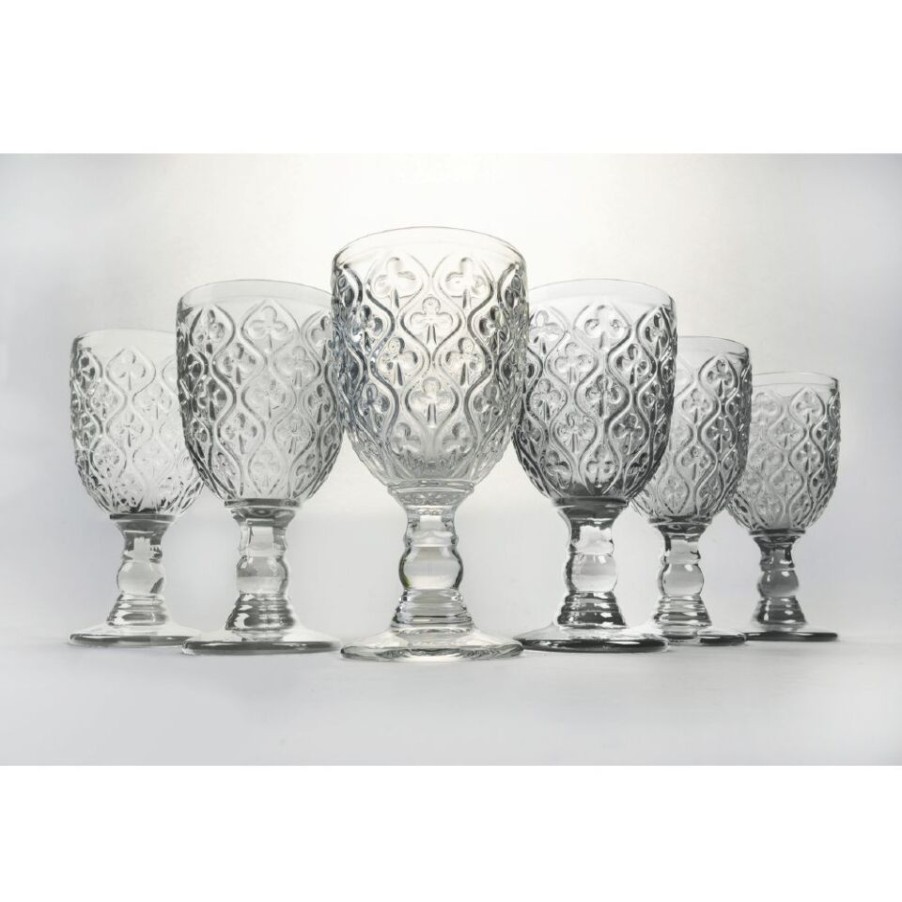 Gift Ideas Villa d'Este | Marrakech Set Of 6 Transparent Glass Goblets.