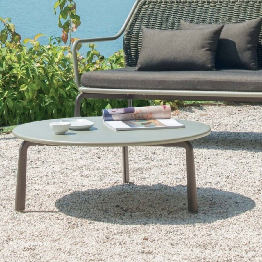 Outdoors Emu | Low Round Cross Table By Emu, Made In Italy Steel. Matt White 23