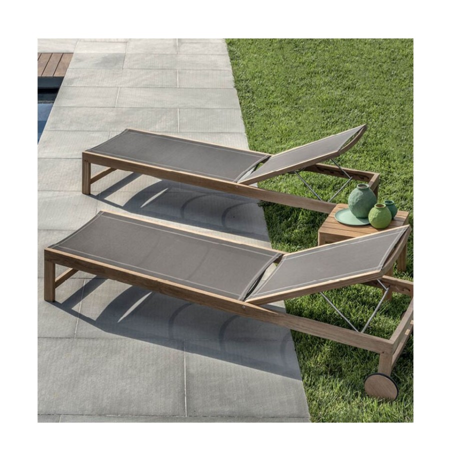 Outdoors Ethimo | Ethimo Lettino Con Telo Ethitex Sand