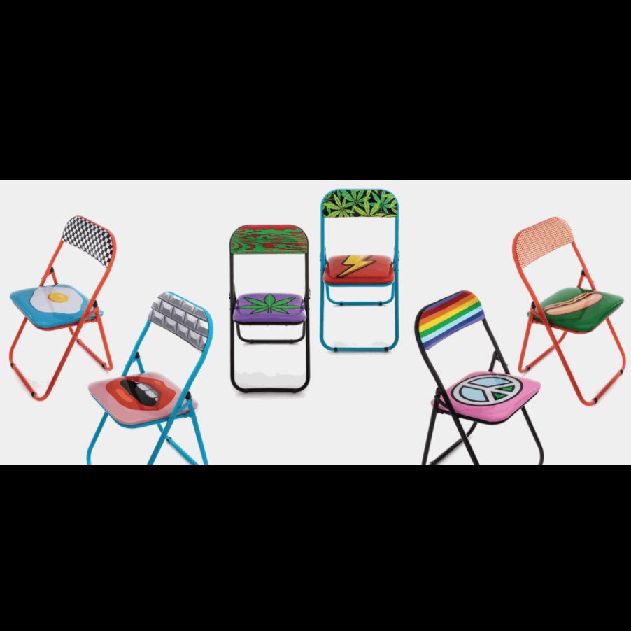 Kids Selected | Seletti Peace Folding Chair In Metal And Pvc.