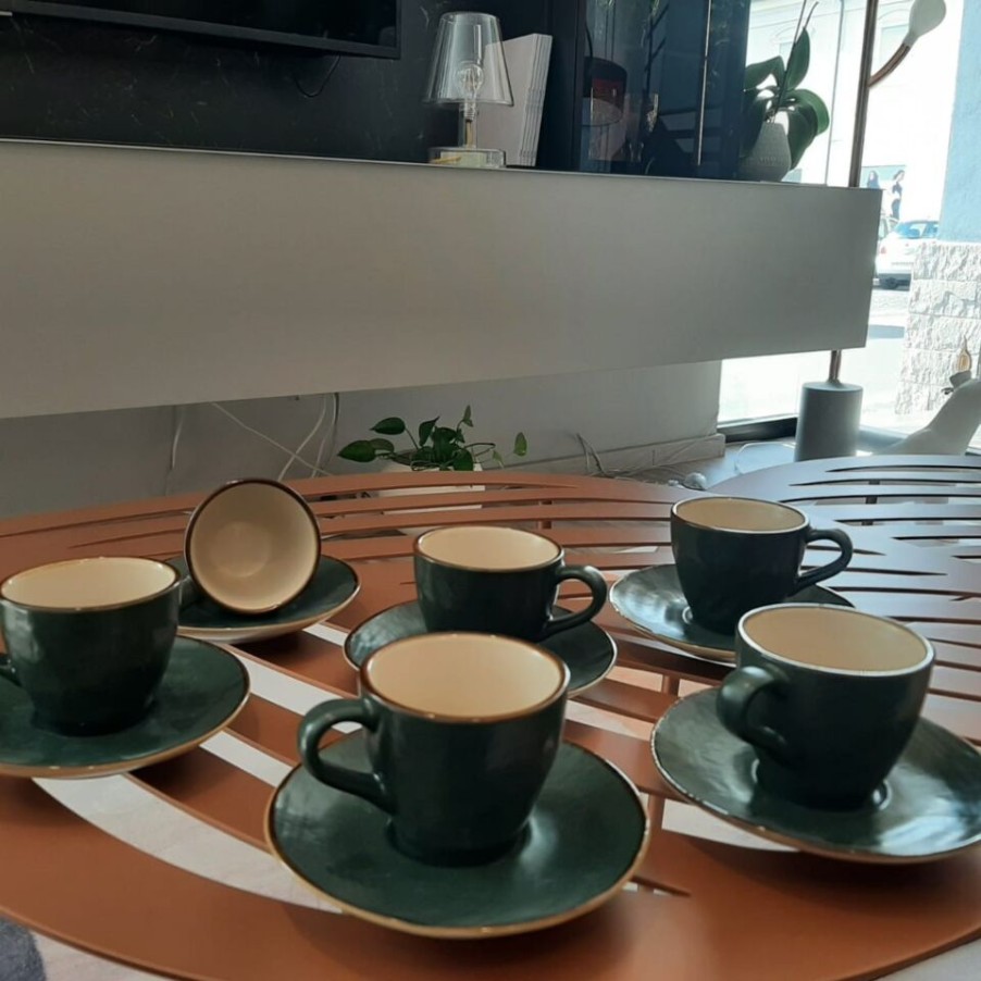 Gift Ideas News Home | Set Of Mediterranean Green Coffee Cups