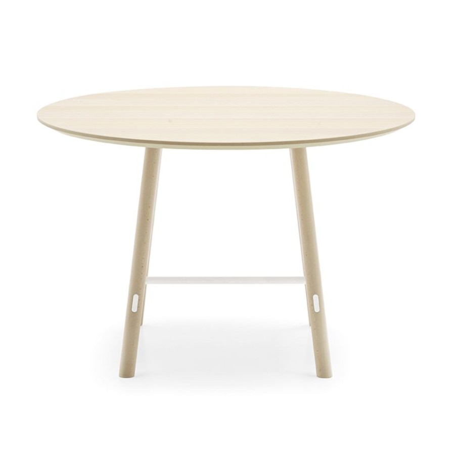 Furniture Connubia Fixed Tables | Connubia Round Dining Table Yo. Bleached Beech