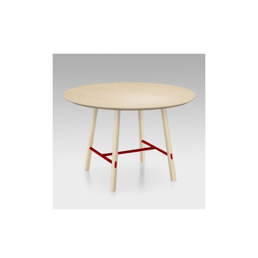 Furniture Connubia Fixed Tables | Connubia Round Dining Table Yo. Bleached Beech