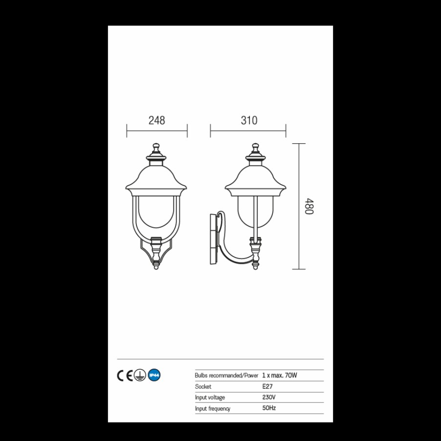 Outdoors Redo | Verona Wall Lamp For Outdoor Use By Redo.