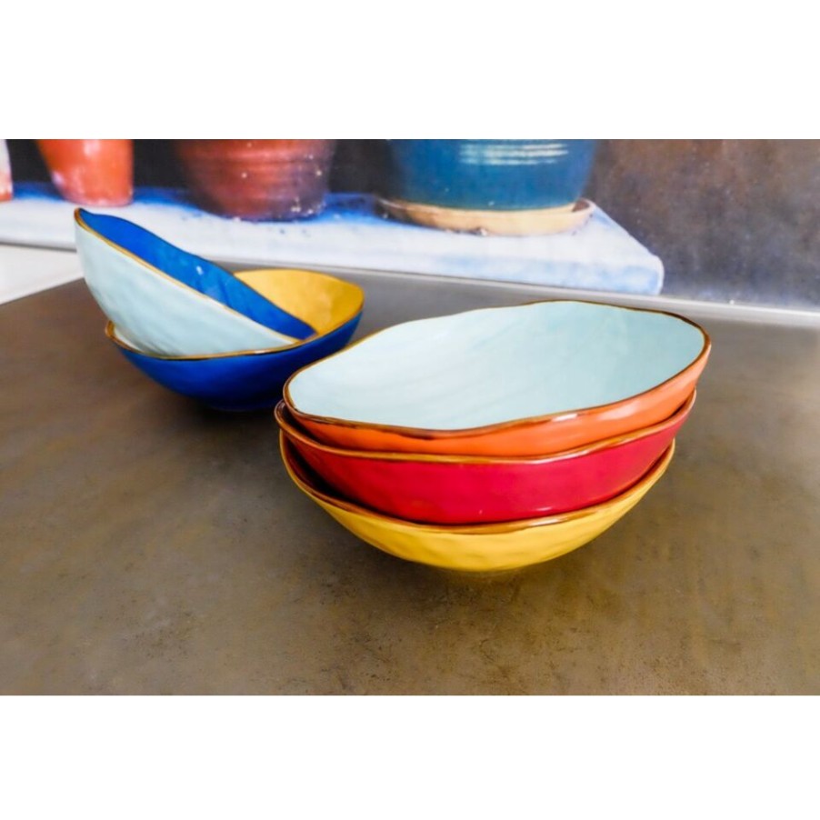 Gift Ideas News Home | Hand-Painted Stoneware Ceramic Salad Bowl.