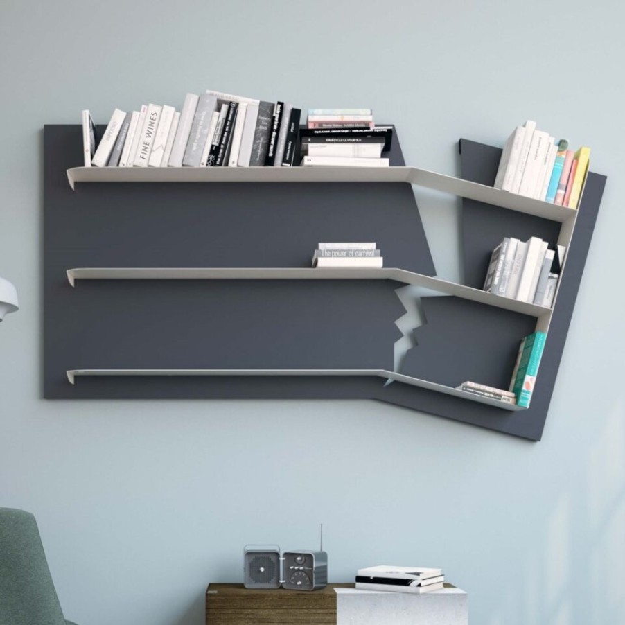 Furniture Mabel Bookshops | Earthquake Mabele Wall Bookcase, Steel, Made In Italy.