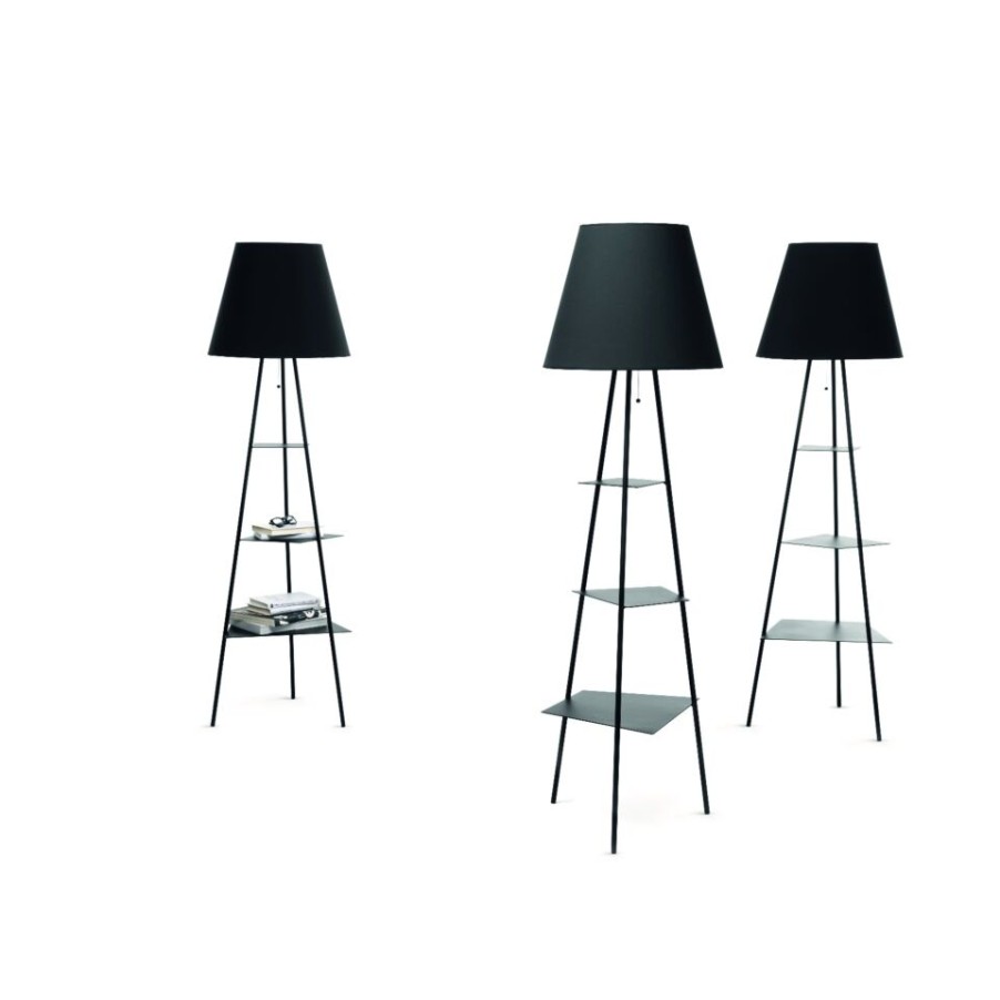 Lighting Mogg Floor Lamps | Tri.Be.Ca Floor Lamp By Mogg With Shelves And Usb