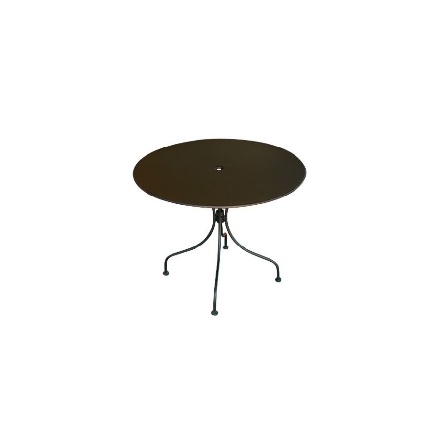 Outdoors Moia | Round Baveno Table In Matt Black Iron.